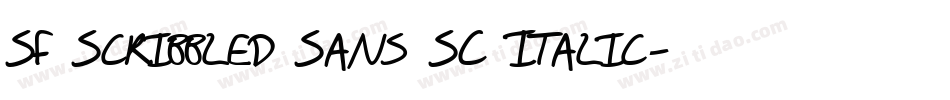SF Scribbled Sans SC Italic字体转换